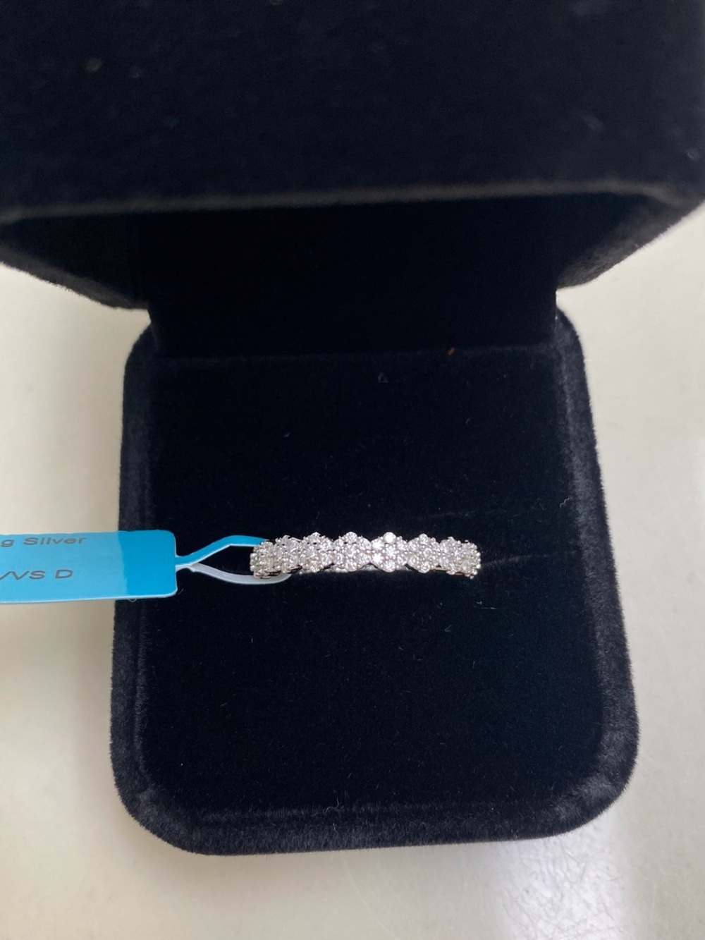 Moissanite Cluster Style Eternity Band Size 8